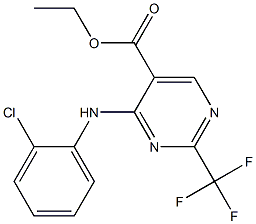 ethyl 4-(2-chloroanilino)-2-(trifluoromethyl)-5-pyrimidinecarboxylate Struktur