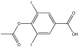 4-(acetyloxy)-3,5-diiodobenzenecarboxylic acid Struktur