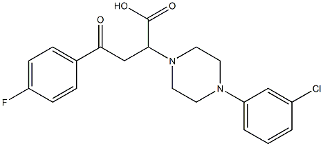 2-[4-(3-chlorophenyl)piperazino]-4-(4-fluorophenyl)-4-oxobutanoic acid Struktur