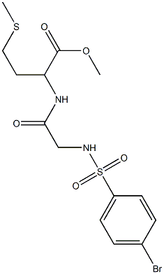 methyl 2-[(2-{[(4-bromophenyl)sulfonyl]amino}acetyl)amino]-4-(methylsulfanyl)butanoate Struktur