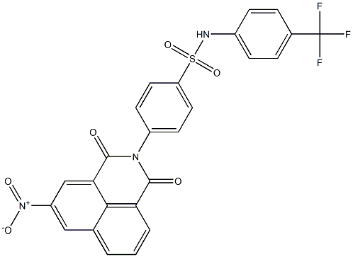 N1-[4-(trifluoromethyl)phenyl]-4-(5-nitro-1,3-dioxo-2,3-dihydro-1H-benzo[de]isoquinolin-2-yl)benzene-1-sulfonamide Struktur