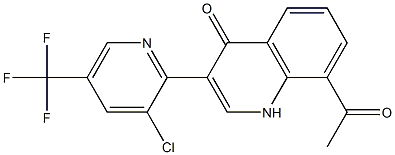 8-acetyl-3-[3-chloro-5-(trifluoromethyl)-2-pyridinyl]-4(1H)-quinolinone Struktur