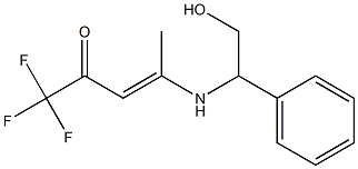 (E)-1,1,1-trifluoro-4-[(2-hydroxy-1-phenylethyl)amino]-3-penten-2-one Struktur