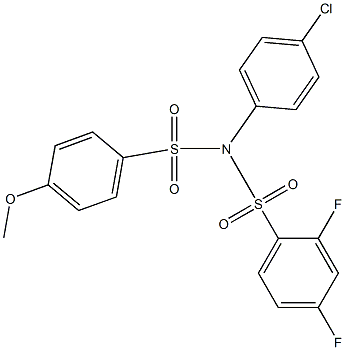 N-(4-chlorophenyl)-2,4-difluoro-N-[(4-methoxyphenyl)sulfonyl]benzenesulfonamide Struktur