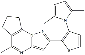 2-[3-(2,5-dimethyl-1H-pyrrol-1-yl)-2-thienyl]-5-methyl-7,8-dihydro-6H-cyclopenta[e]pyrazolo[1,5-a]pyrimidine Struktur