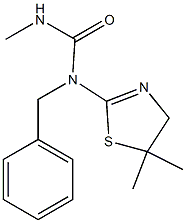 N-benzyl-N-(5,5-dimethyl-4,5-dihydro-1,3-thiazol-2-yl)-N'-methylurea Struktur