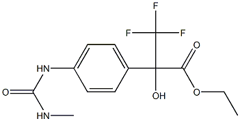 ethyl 3,3,3-trifluoro-2-hydroxy-2-(4-{[(methylamino)carbonyl]amino}phenyl)propanoate Struktur