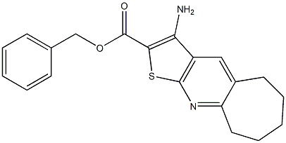 benzyl 3-amino-6,7,8,9-tetrahydro-5H-cyclohepta[b]thieno[3,2-e]pyridine-2-carboxylate Struktur