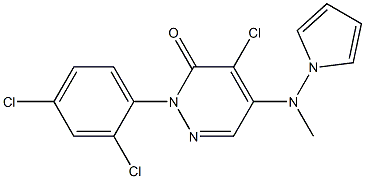 4-chloro-2-(2,4-dichlorophenyl)-5-[methyl(1H-pyrrol-1-yl)amino]-2,3-dihydropyridazin-3-one Struktur