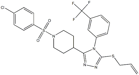 4-{5-(allylsulfanyl)-4-[3-(trifluoromethyl)phenyl]-4H-1,2,4-triazol-3-yl}-1-[(4-chlorophenyl)sulfonyl]piperidine Struktur