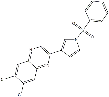 6,7-dichloro-2-[1-(phenylsulfonyl)-1H-pyrrol-3-yl]quinoxaline Struktur