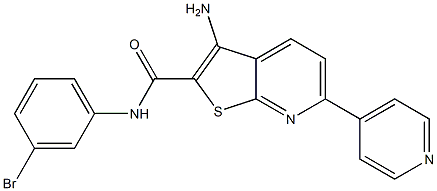 3-amino-N-(3-bromophenyl)-6-(4-pyridinyl)thieno[2,3-b]pyridine-2-carboxamide Struktur