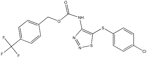 4-(trifluoromethyl)benzyl N-{5-[(4-chlorophenyl)sulfanyl]-1,2,3-thiadiazol-4-yl}carbamate Struktur