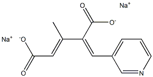 disodium 3-methyl-4-(pyridin-3-ylmethylene)pent-2-enedioate Struktur