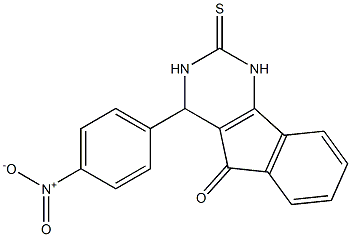 4-(4-nitrophenyl)-2-thioxo-2,3,4,5-tetrahydro-1H-indeno[1,2-d]pyrimidin-5-one Struktur