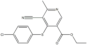 ethyl 4-[(4-chlorophenyl)thio]-5-cyano-6-methylnicotinate Struktur