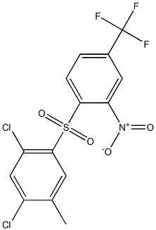 1,5-dichloro-2-methyl-4-{[2-nitro-4-(trifluoromethyl)phenyl]sulfonyl}benzene Struktur