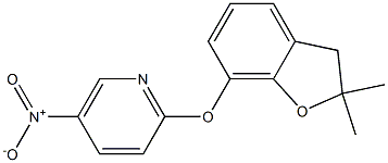 2,2-dimethyl-2,3-dihydro-1-benzofuran-7-yl 5-nitro-2-pyridinyl ether Struktur