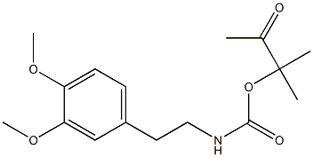 1,1-dimethyl-2-oxopropyl N-(3,4-dimethoxyphenethyl)carbamate Struktur