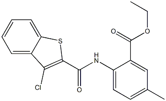 ethyl 2-{[(3-chlorobenzo[b]thiophen-2-yl)carbonyl]amino}-5-methylbenzoate Struktur