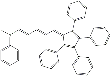 N1-methyl-N1-[5-(2,3,4,5-tetraphenylcyclopenta-2,4-dienyliden)penta-1,3-die nyl]aniline Struktur