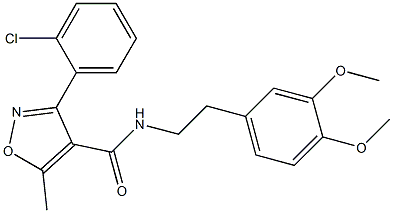 N4-(3,4-dimethoxyphenethyl)-3-(2-chlorophenyl)-5-methylisoxazole-4-carboxamide Struktur