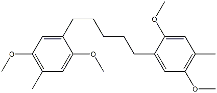 1-[5-(2,5-dimethoxy-4-methylphenyl)pentyl]-2,5-dimethoxy-4-methylbenzene Struktur