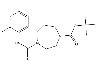 tert-butyl 4-[(2,4-dimethylanilino)carbothioyl]-1,4-diazepane-1-carboxylate Struktur