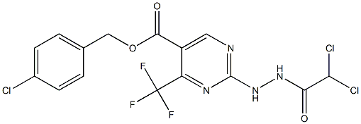 4-chlorobenzyl 2-[2-(2,2-dichloroacetyl)hydrazino]-4-(trifluoromethyl)pyrimidine-5-carboxylate Struktur