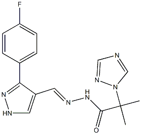 N'-{(E)-[3-(4-fluorophenyl)-1H-pyrazol-4-yl]methylidene}-2-methyl-2-(1H-1,2,4-triazol-1-yl)propanohydrazide Struktur