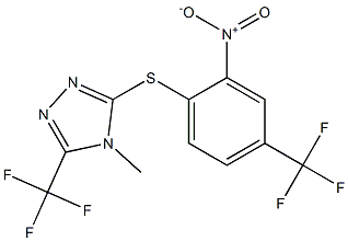 4-methyl-3-{[2-nitro-4-(trifluoromethyl)phenyl]thio}-5-(trifluoromethyl)-4H-1,2,4-triazole Struktur