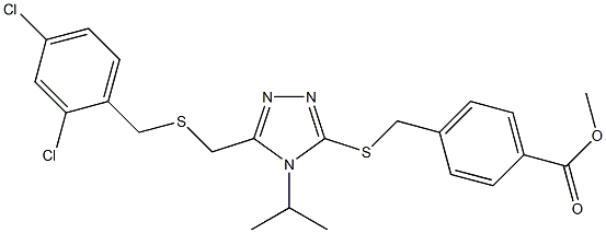 methyl 4-{[(5-{[(2,4-dichlorobenzyl)sulfanyl]methyl}-4-isopropyl-4H-1,2,4-triazol-3-yl)sulfanyl]methyl}benzenecarboxylate Struktur