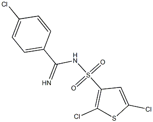 N3-[(4-chlorophenyl)(imino)methyl]-2,5-dichlorothiophene-3-sulfonamide Struktur