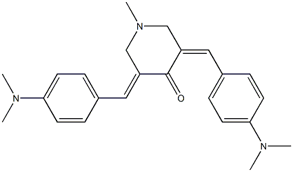 3,5-di[4-(dimethylamino)benzylidene]-1-methylpiperidin-4-one Struktur