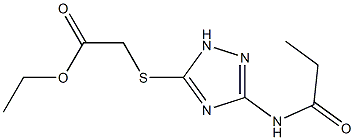 ethyl 2-{[3-(propionylamino)-1H-1,2,4-triazol-5-yl]sulfanyl}acetate Struktur