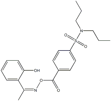 4-[({[1-(2-hydroxyphenyl)ethylidene]amino}oxy)carbonyl]-N,N-dipropylbenzenesulfonamide Struktur