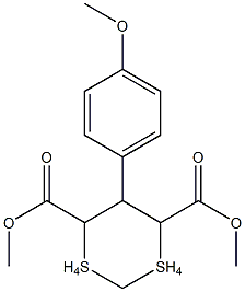 dimethyl 5-(4-methoxyphenyl)-1,1,3,3-tetraoxo-1lambda~6~,3lambda~6~-dithiane-4,6-dicarboxylate Struktur