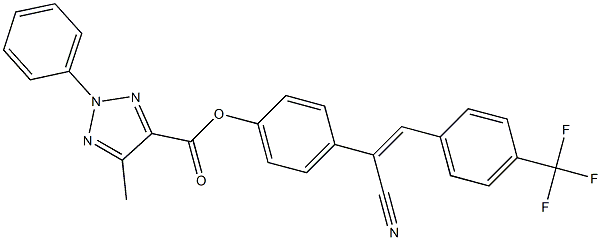 4-{1-cyano-2-[4-(trifluoromethyl)phenyl]vinyl}phenyl 5-methyl-2-phenyl-2H-1,2,3-triazole-4-carboxylate Struktur