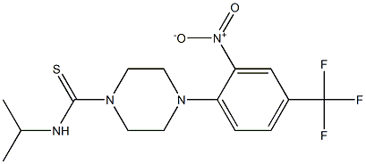 N1-isopropyl-4-[2-nitro-4-(trifluoromethyl)phenyl]piperazine-1-carbothioamide Struktur