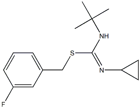 3-fluorobenzyl N-cyclopropyl-(tert-butylamino)methanimidothioate Struktur