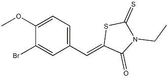 5-[(Z)-(3-bromo-4-methoxyphenyl)methylidene]-3-ethyl-2-thioxo-1,3-thiazolan-4-one Struktur