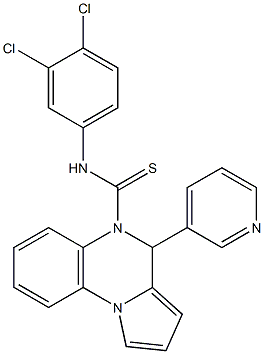 N5-(3,4-dichlorophenyl)-4-(3-pyridyl)-4,5-dihydropyrrolo[1,2-a]quinoxaline-5-carbothioamide Struktur