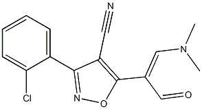 3-(2-chlorophenyl)-5-[2-(dimethylamino)-1-formylvinyl]-4-isoxazolecarbonitrile Struktur