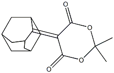 2,2-dimethyl-5-tricyclo[3.3.1.1~3,7~]dec-2-yliden-1,3-dioxane-4,6-dione Struktur