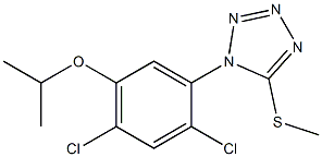 1-(2,4-dichloro-5-isopropoxyphenyl)-5-(methylsulfanyl)-1H-1,2,3,4-tetraazole Struktur