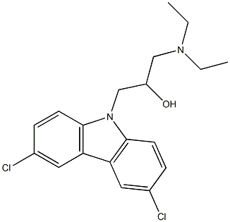 1-(3,6-dichloro-9H-carbazol-9-yl)-3-(diethylamino)propan-2-ol Struktur