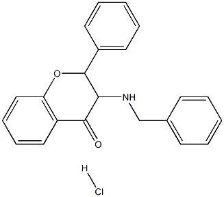 3-(benzylamino)-2-phenyl-2,3-dihydro-4H-chromen-4-one hydrochloride Struktur