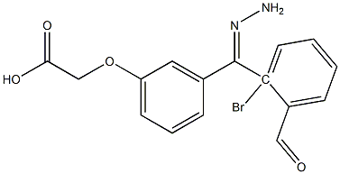 2-{3-[2-(2-bromobenzoyl)carbohydrazonoyl]phenoxy}acetic acid Struktur