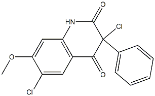 3,6-dichloro-7-methoxy-3-phenyl-1,2,3,4-tetrahydroquinoline-2,4-dione Struktur