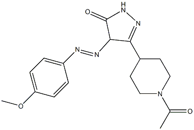 3-(1-acetyl-4-piperidyl)-4-[2-(4-methoxyphenyl)diaz-1-enyl]-4,5-dihydro-1H-pyrazol-5-one Struktur